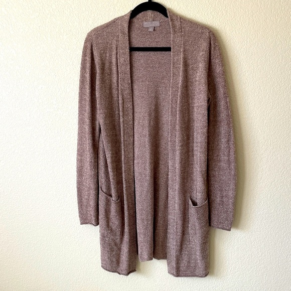 Barefoot Dreams Cozychic Lite Knit Open Front Cardigan Sweater S Taupe Cozycore - Picture 2 of 11